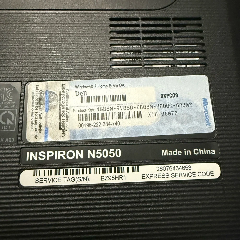 Dell Inspiron 15 N5050 laptop for parts or repair